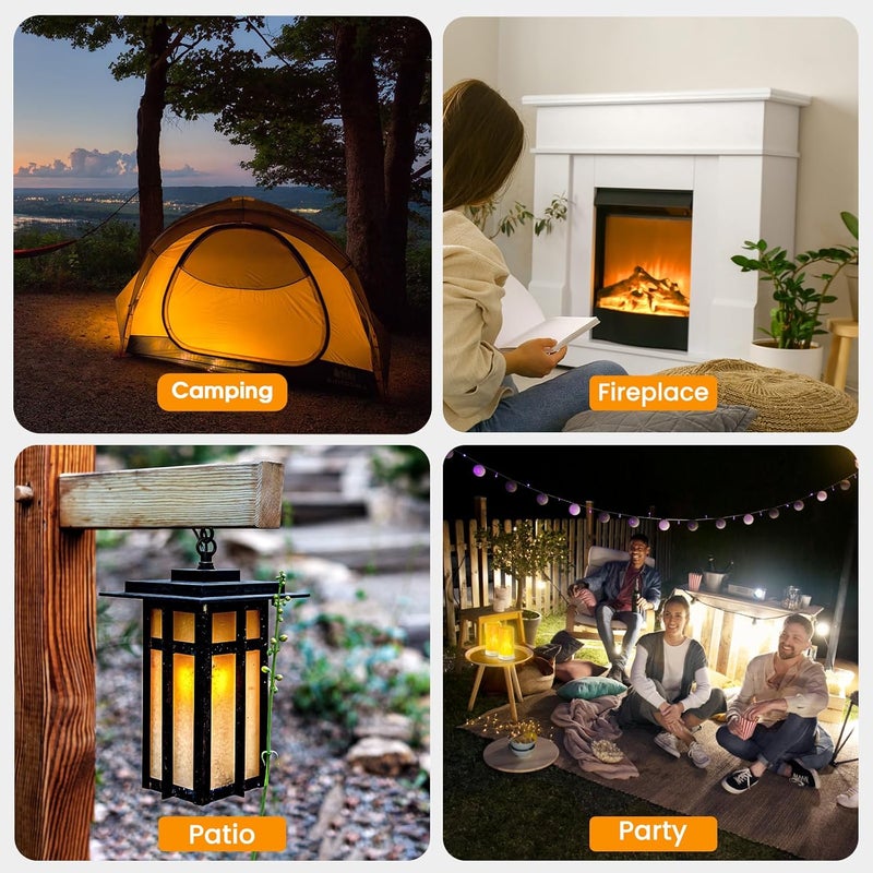 Hompavo Store 【Upgraded】 LED Flame Lights, 4-Mode Rechargeable Battery Operated Flameless Candles, Waterproof Pillar Flickering Lanterns for Living Room Bathroom Patio Wedding Party Christmas Home Decor - Image 3